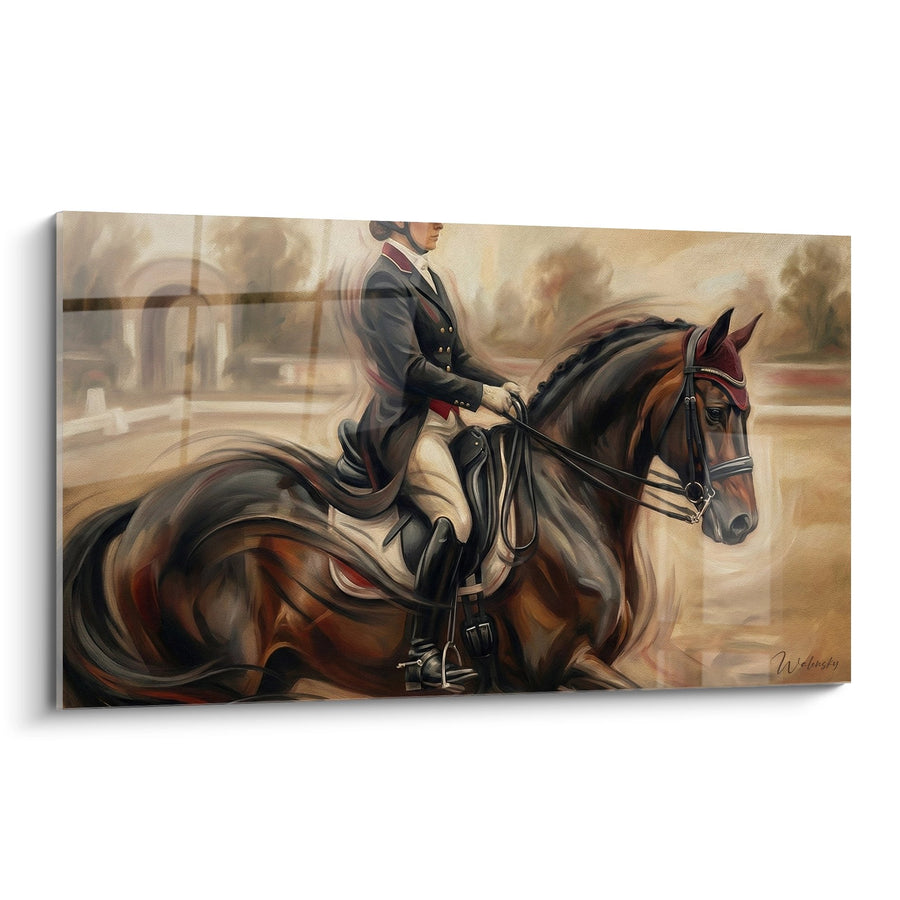 Tableau Dressage Équestre - Élégance en Mouvement - Edition équitation