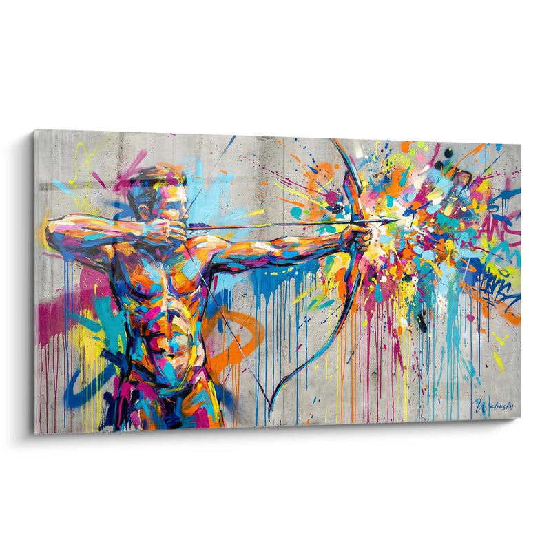Explosive Archer Painting - Colorful Modern Art - Archery Edition