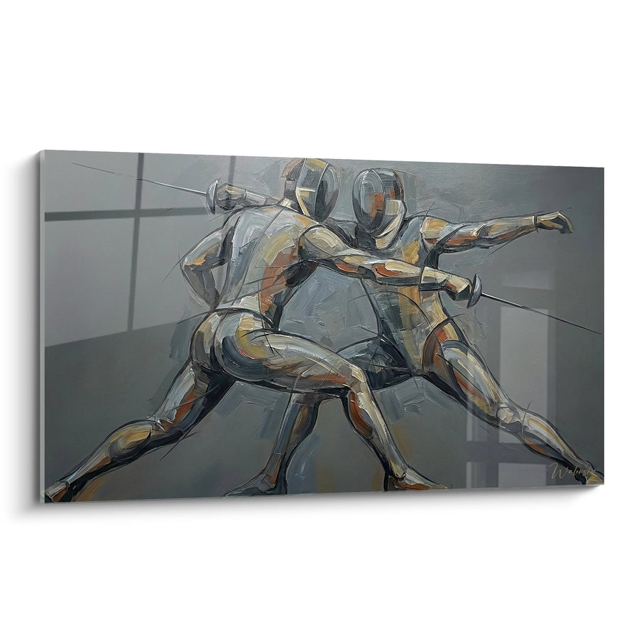 Tableau Escrime Duel Artistique - Combat d'Épée Moderne - Edition Escrime