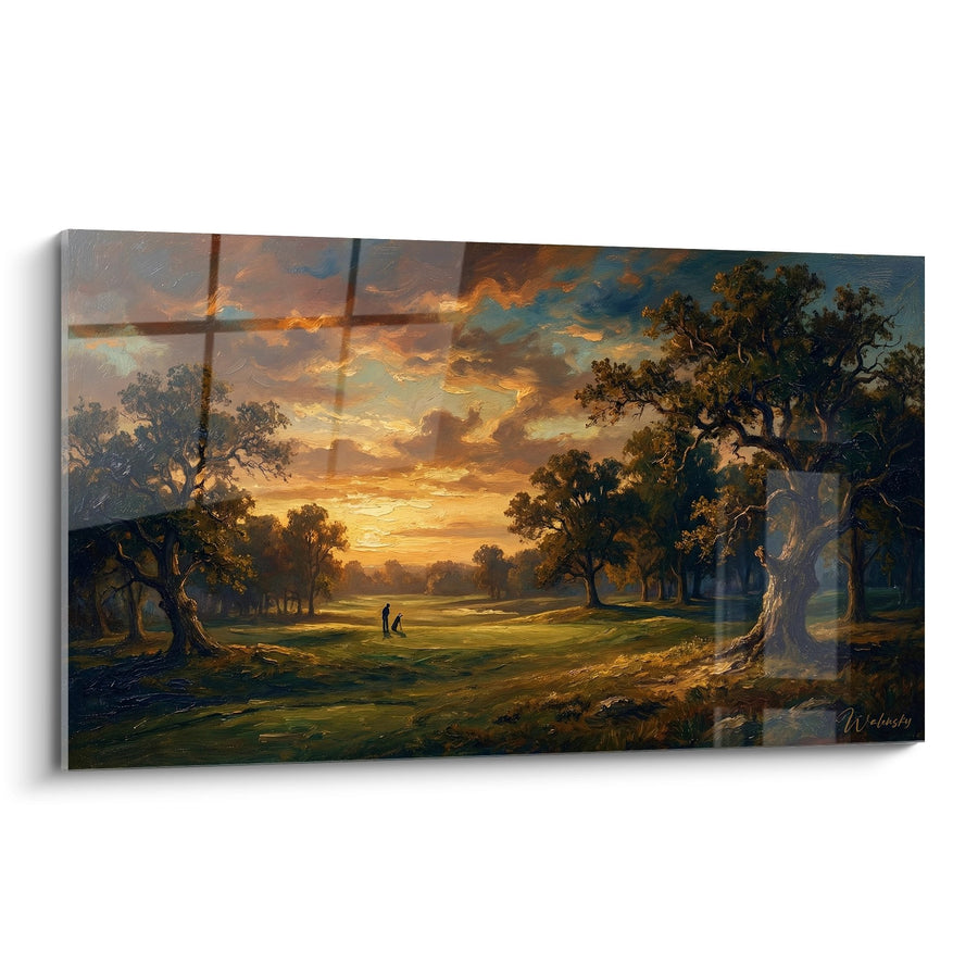 Tableau Golf au Coucher du Soleil - Fairway Doré - Edition Golf