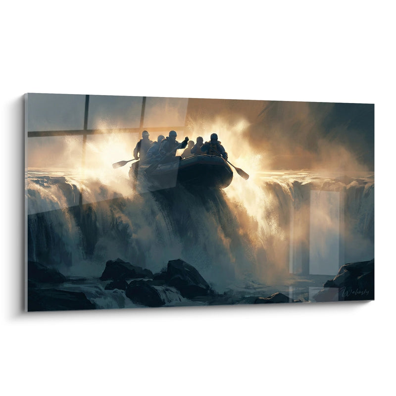 Spectacular Waterfall Rafting Wall Art - Extreme Adventure - Rafting Edition