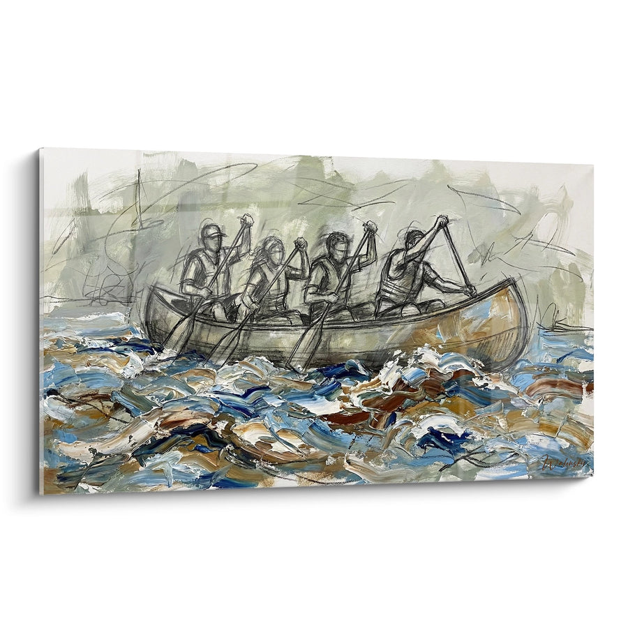 Tableau Équipage en Canoë - Aventure sur les Flots - Edition Rafting
