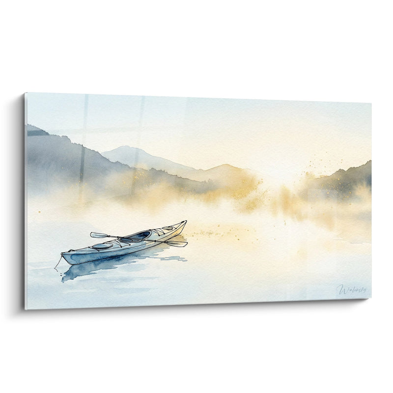 Gemälde Kajak Aquarell - Morgendliche Gelassenheit - Edition Kajak