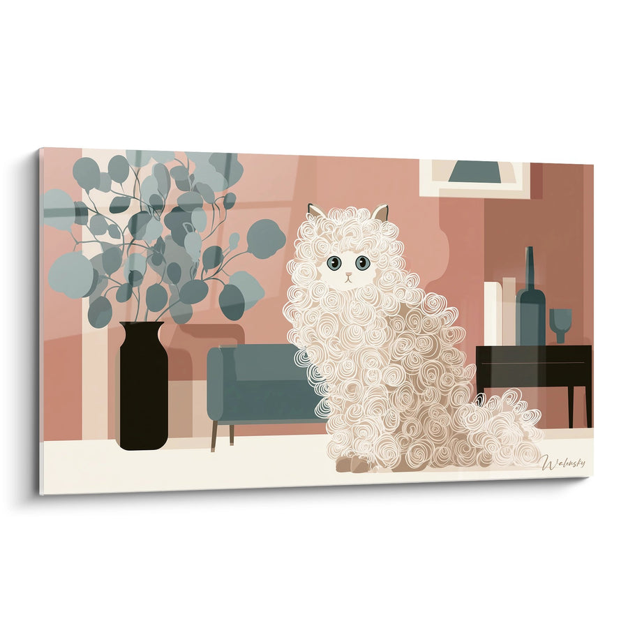 Tableau Chat Selkirk Rex Salon Moderne - Douceur Frisée - Edition chat Selkirk Rex