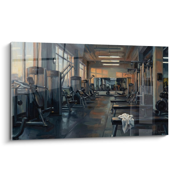 Cuadro Sala de Deportes Moderna - Ambiente Industrial - Edición Musculación