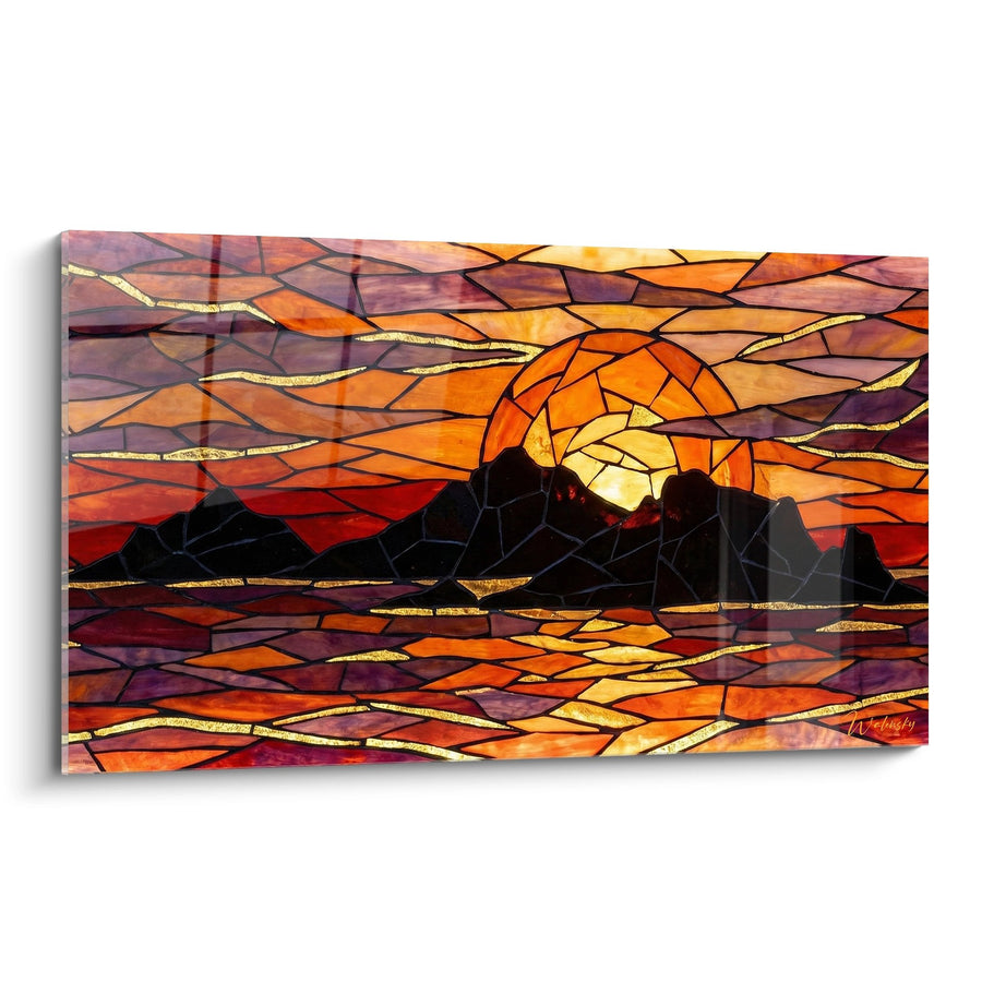 Tableau Coucher de Soleil - Mosaïque de Lumière - Edition Corse