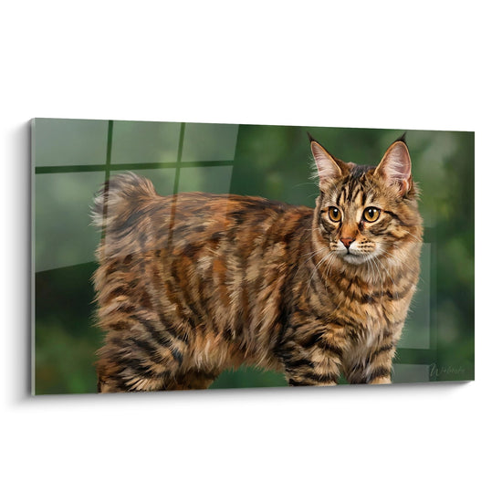 Tabella Chat American Bobtail Tigrato - Ritratto Maestoso - Edizione del gatto American Bobtail