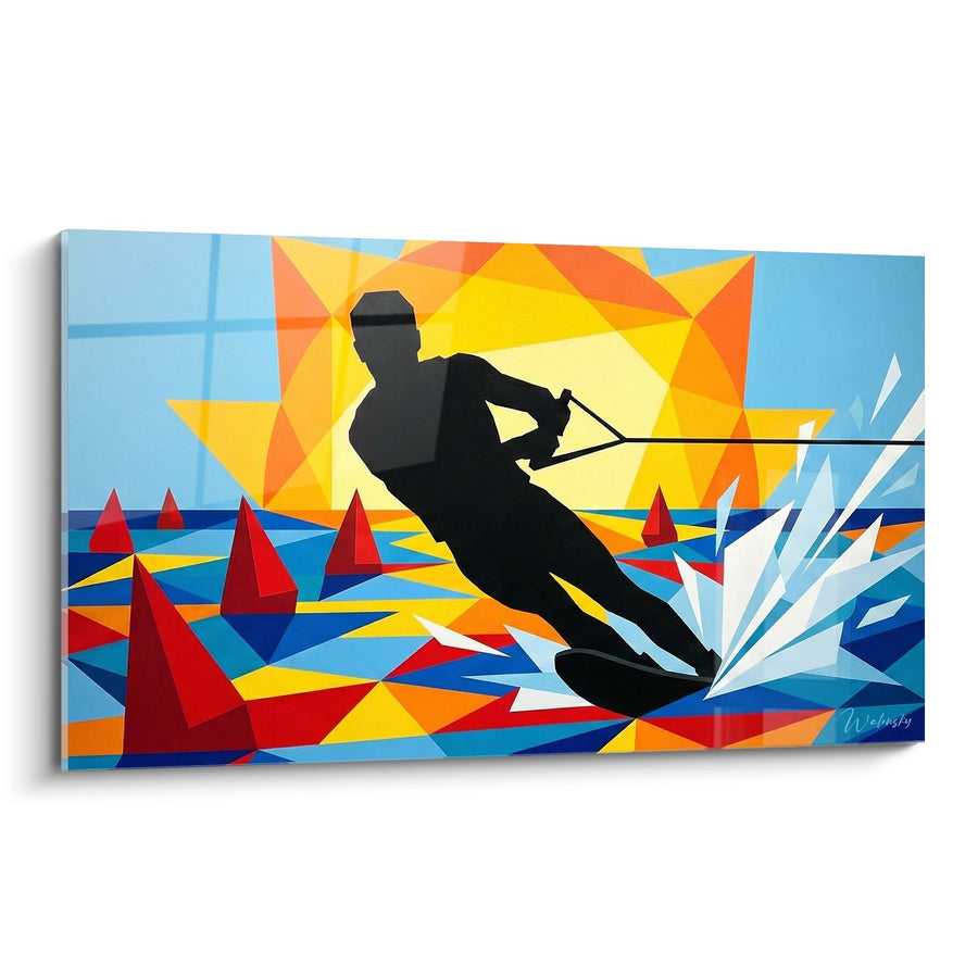 Tableau Ski nautique - Silhouette géométrique - Edition Ski nautique