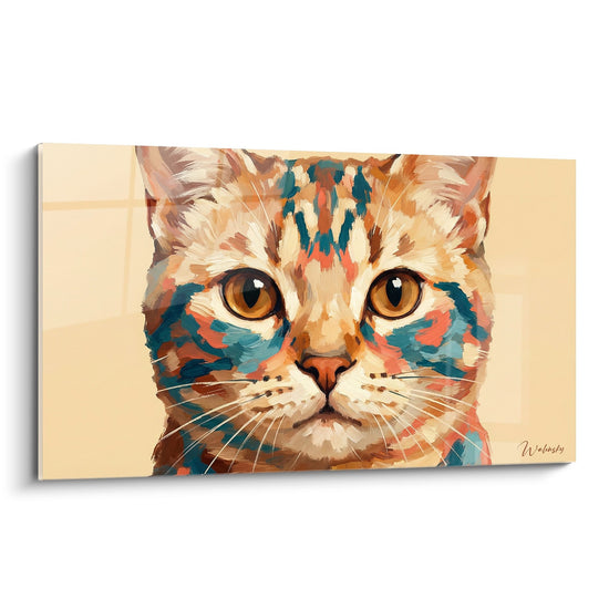 Tabella Chat American Shorthair Colorato - Ritratto Artistico con Tinte Vivaci - Edizione del gatto American Shorthair