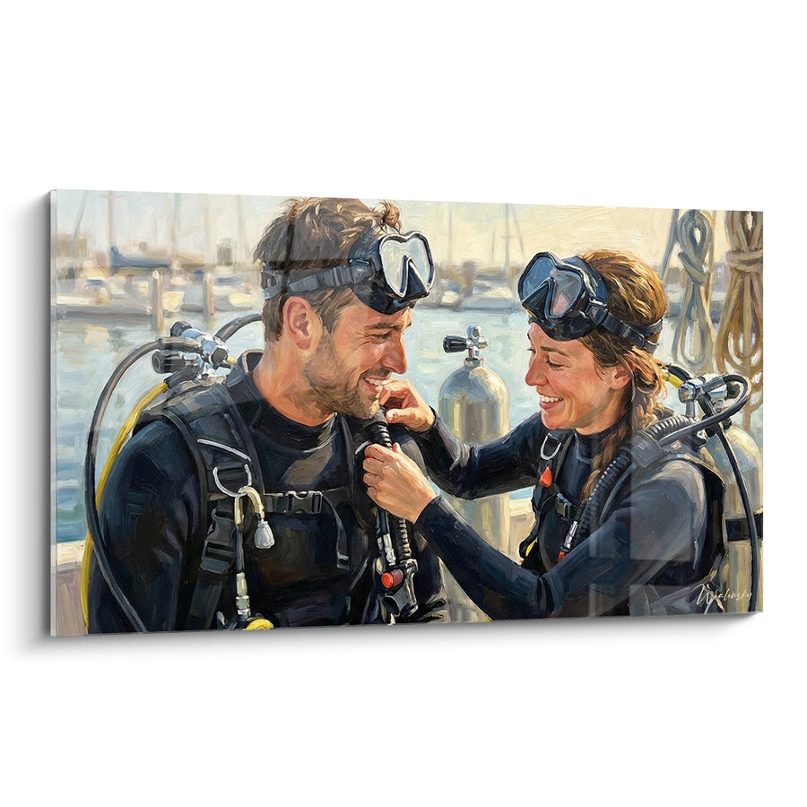 Tableau Couple de Plongeurs - Complicité Sous-Marine - Edition plongée sous-marine