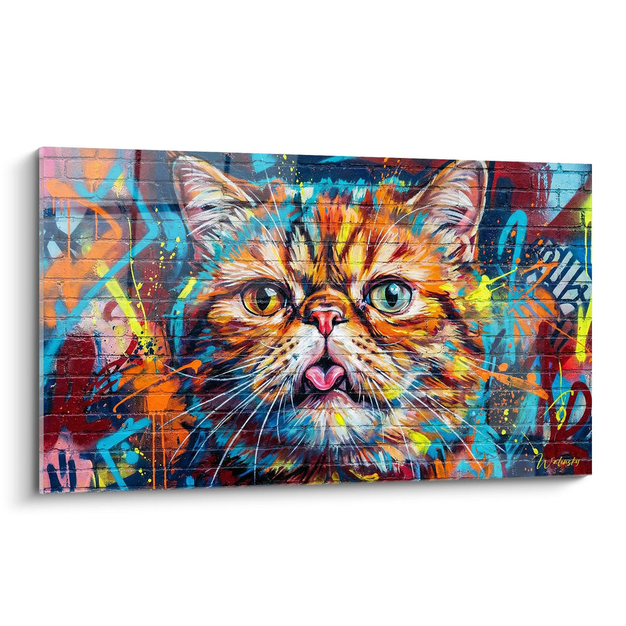 Obraz Kota Graffiti Street Art - Wyrażenie Miejskie - Edycja kota Exotic Shorthair