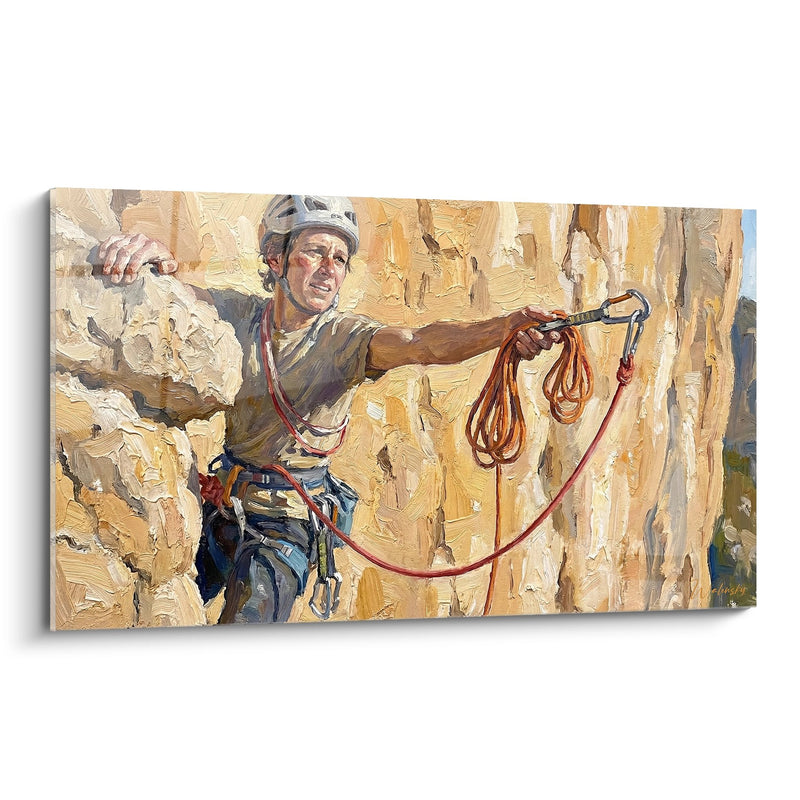 Climber in Action Painting - Vertical Ascent - Climbing Edition