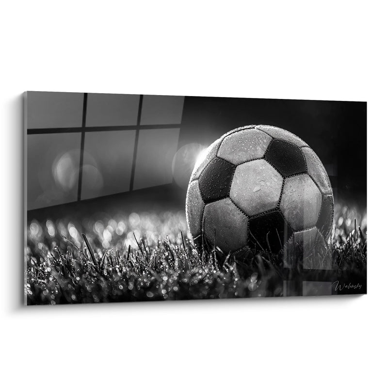 Football on Field Painting - Black and White Passion - Football Edition