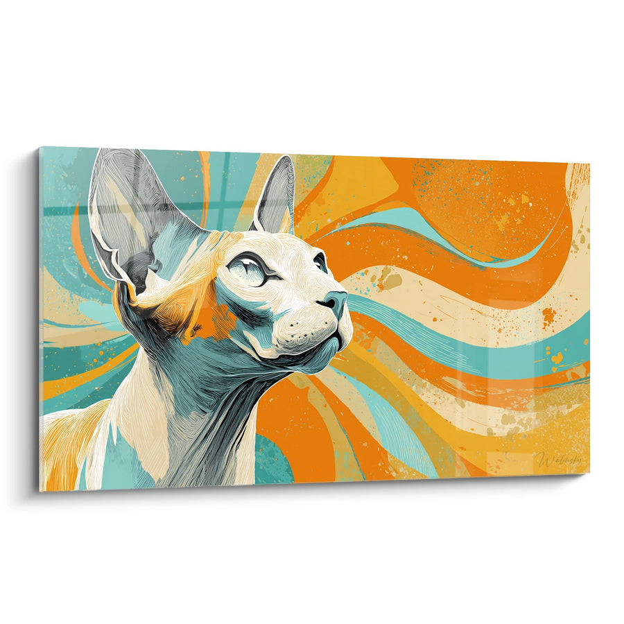 Obraz Kota Sphynx Artystyczny - Kolorowa Fuzja - Edycja kota Sphynx