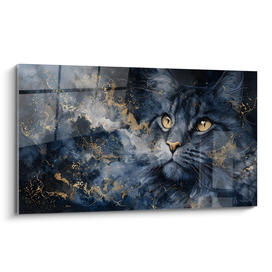 Tableau chat Maine Coon cosmique - Mystic Galaxy - Edition chat Maine Coon