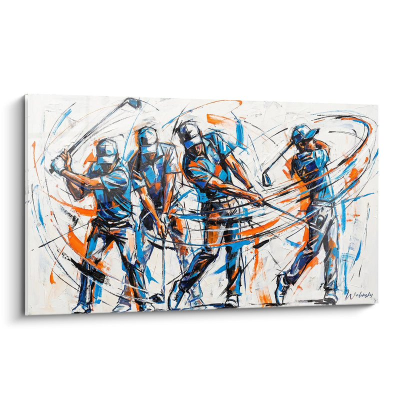 Golfers in Action Painting - Dynamic Swing - Golf Edition