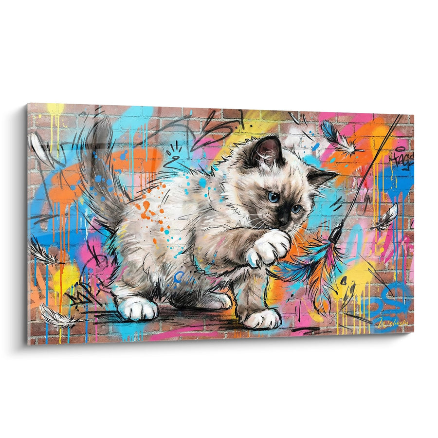 Tableau Chat Ragdoll Street Art - Graffiti Coloré - Edition chat Ragdoll