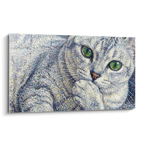 Cuadro Gato Ojos Verdes - Mirada Penetrante - Edición gato Burmilla