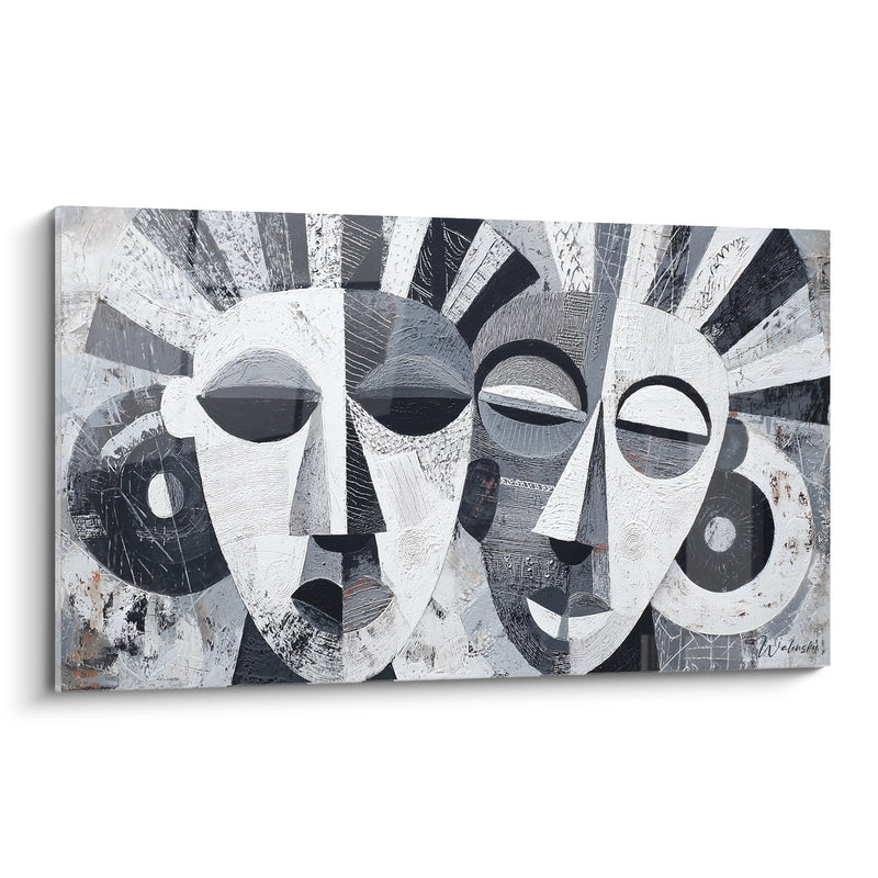 Abstract African Masks Painting - Tribal Harmony - African Tribal Art Edition