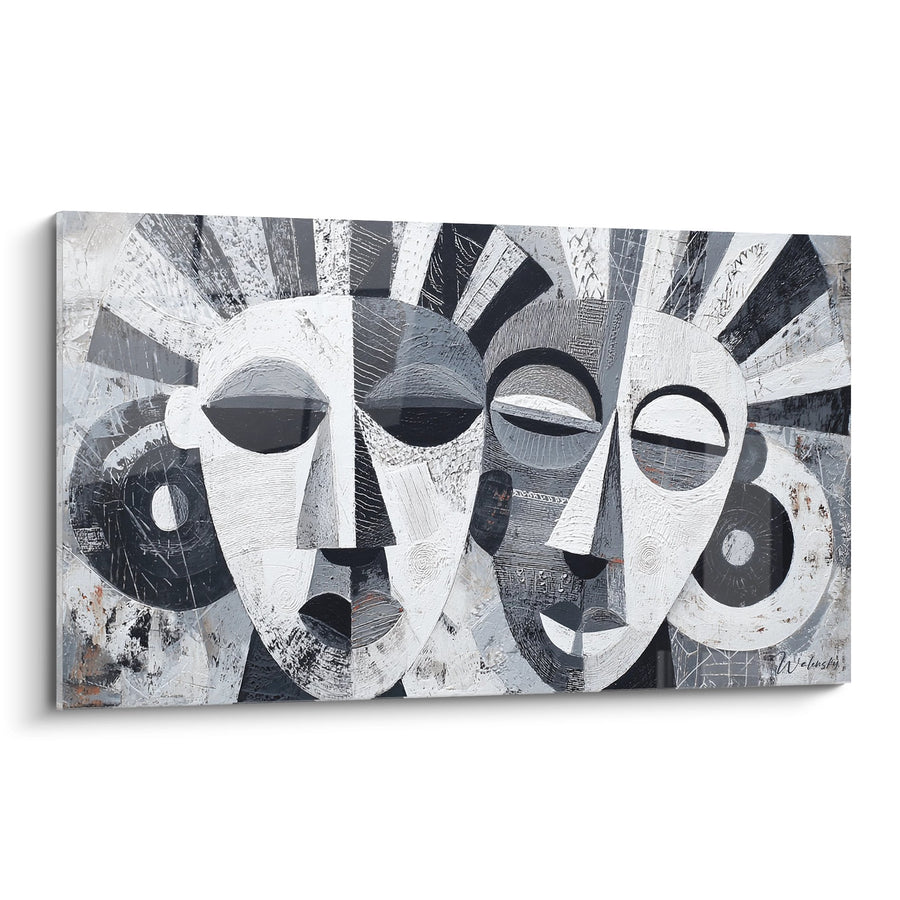 Tableau Masques Africains Abstraits - Harmonie Tribale - Edition Art tribal africain