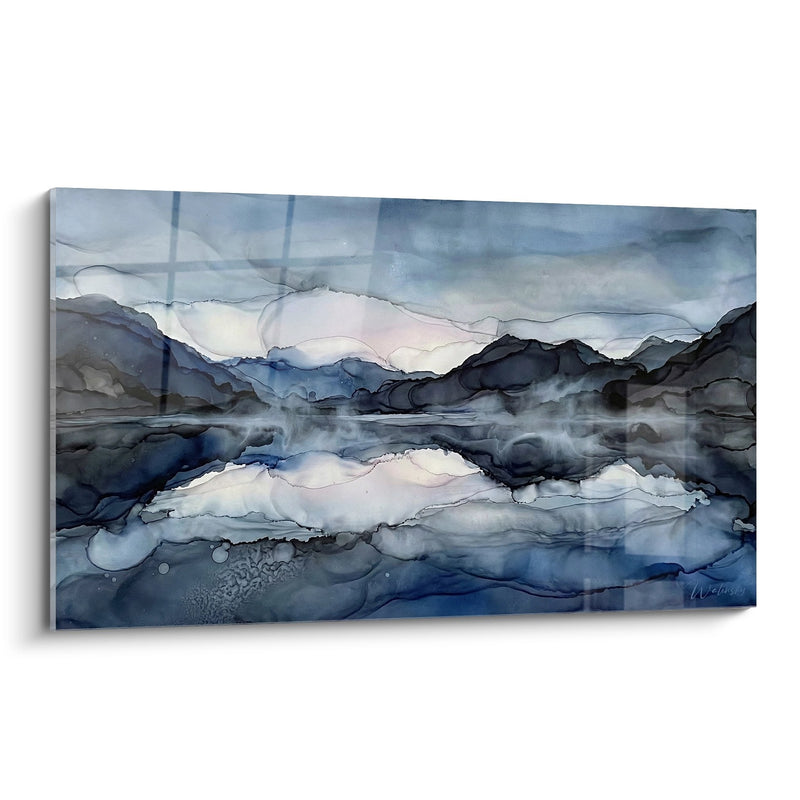 Mountain Landscape Painting - Abstract Alpine Reflections - Savoie Edition