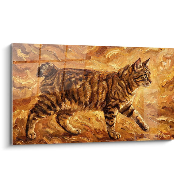 Gemälde American Bobtail Katze getigert - Goldenes Licht - Edition American Bobtail Katze