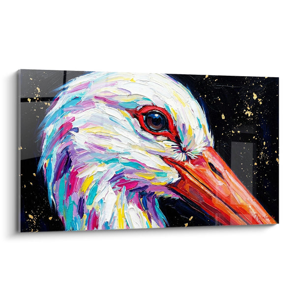 Cuadro Cigüeña Colorida - Majestad Cósmica - Edición Cigüeña