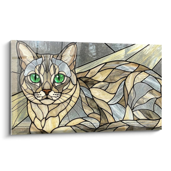 Obraz Kota Witraz Art Deco - Mozaika Świetlna - Edycja kota Burmilla