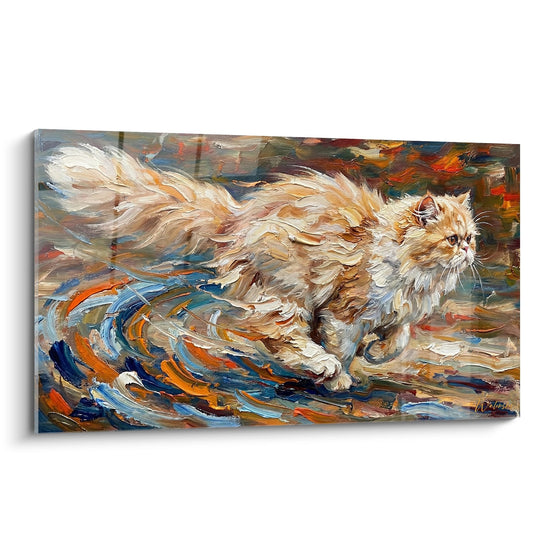 Schilderij Perzische Kat met Draaikolven - Symfonie van Kleuren - Editie Perzische Kat
