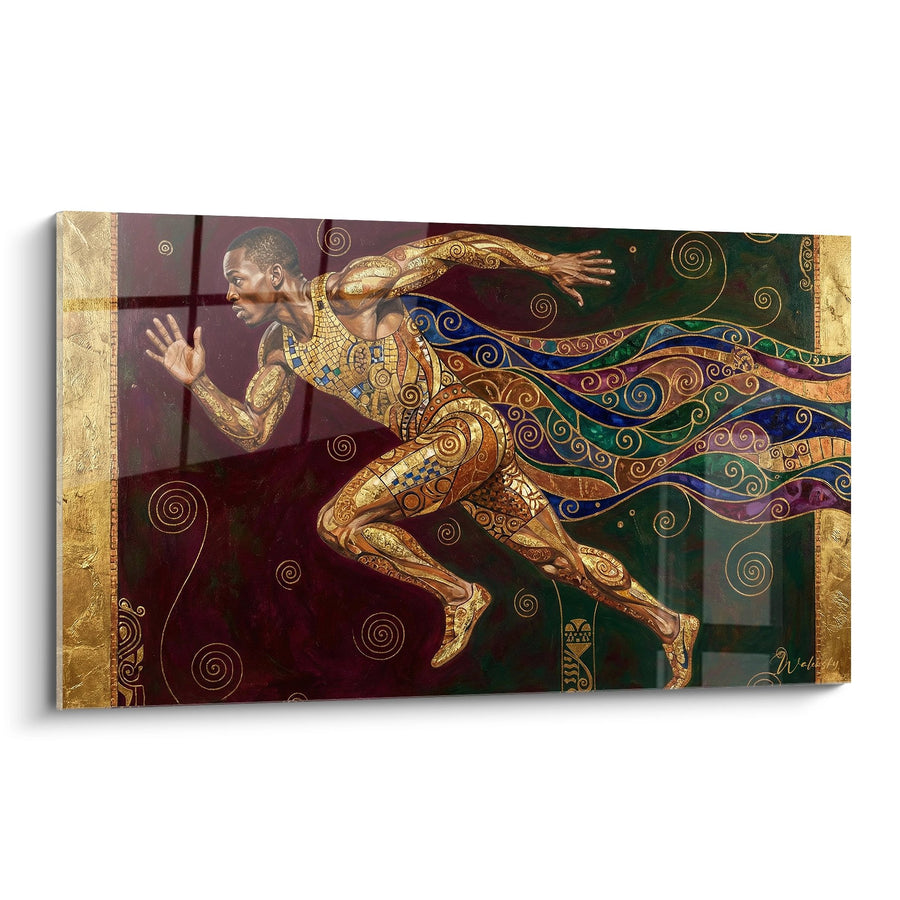 Tableau Coureur Ornementé - Élan Doré - Edition Athlétisme