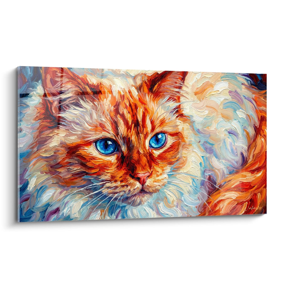 Tableau Chat Himalayan Expressif - Peinture à l'Huile Colorée - Edition chat Himalayan
