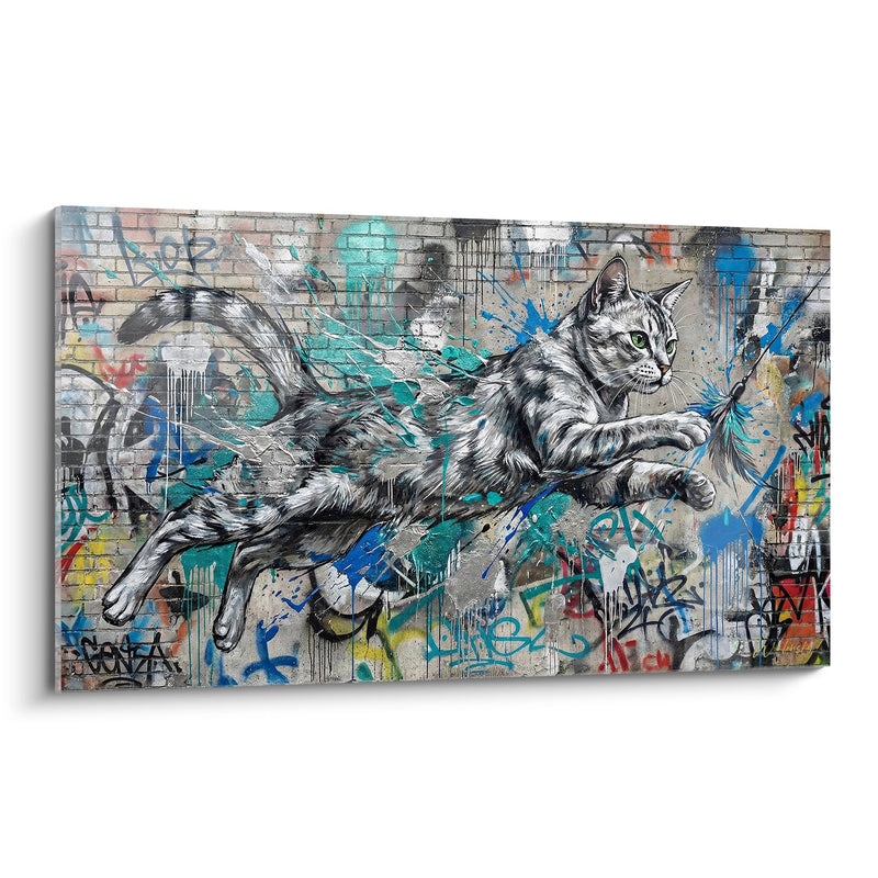 Tableau Chat Street Art - Graffiti Urbain Artistique - Edition chat Burmilla