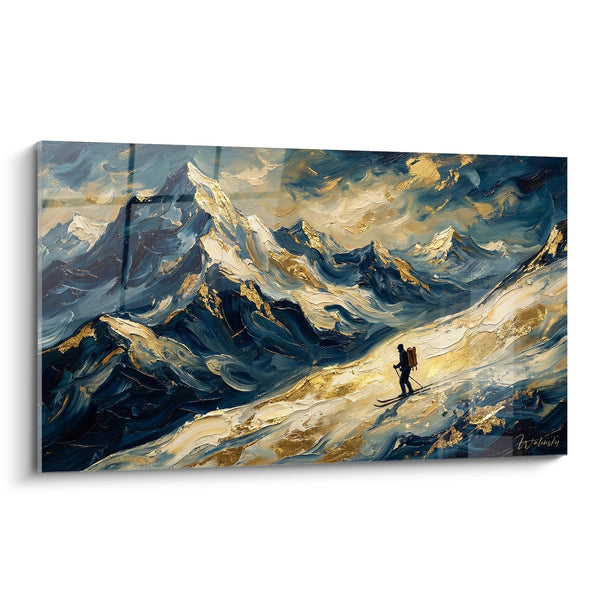 Cuadro Skier Montaña - Ascensión Dorada - Edición Esquí