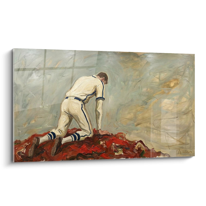Tableau Joueur Baseball Victorieux - Triomphe sur le Terrain - Edition Baseball