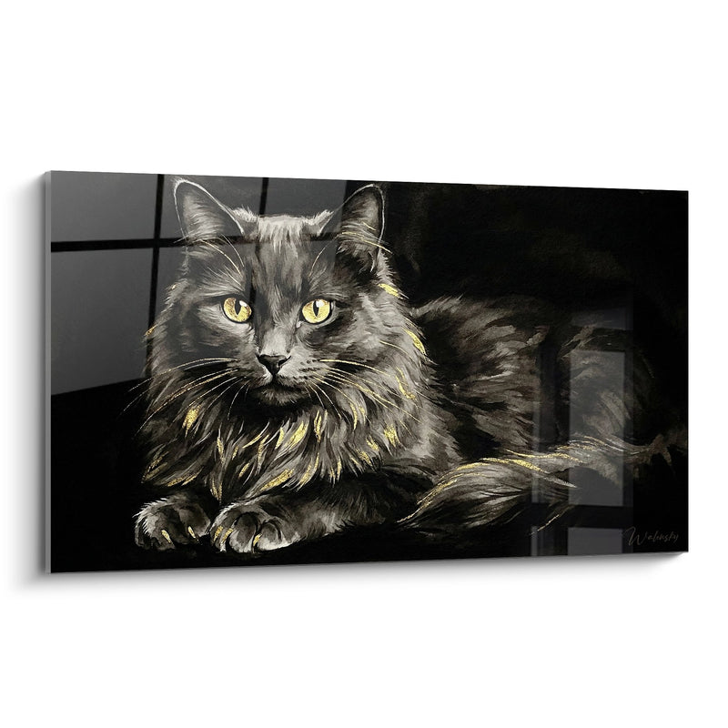 Tavolo Chat Nebelung con occhi dorati - Maestà felina - Edizione chat Nebelung