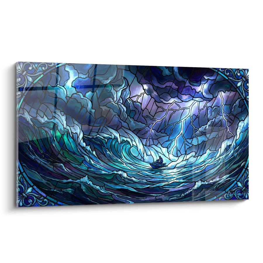 Tableau Tempête Marine - Vagues et Éclairs - Edition Jetski