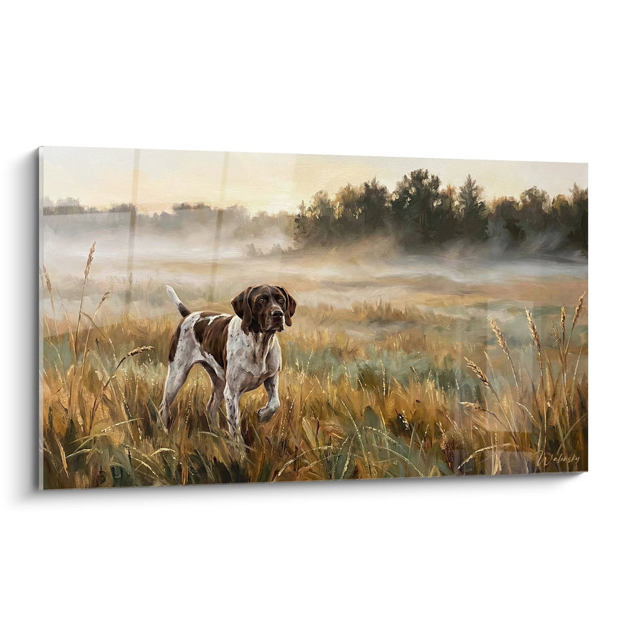 Tableau Chien d'Arrêt au Marais - Braque à l'Affût - Edition Chasse
