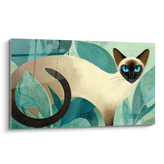 Tavolo Chat Siamese con occhi azzurri - Giardino Tropicale - Edizione chat Siamese