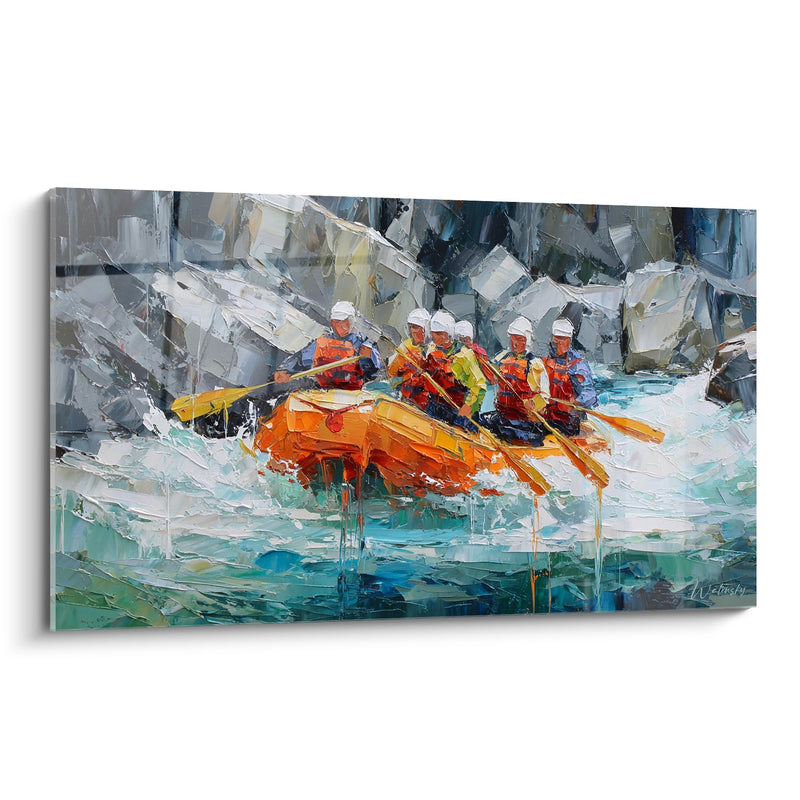 White Water Rafting Painting - Extreme Descent - Rafting Edition