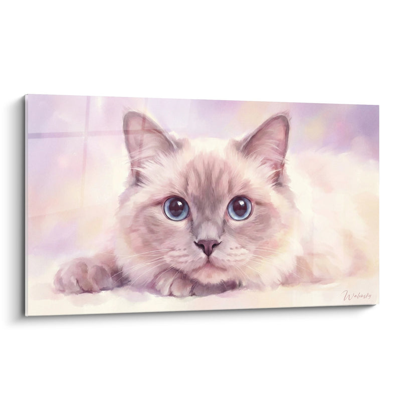 Tableau Chat Himalayan aux Yeux Bleus - Douceur Pastel - Edition chat Himalayan