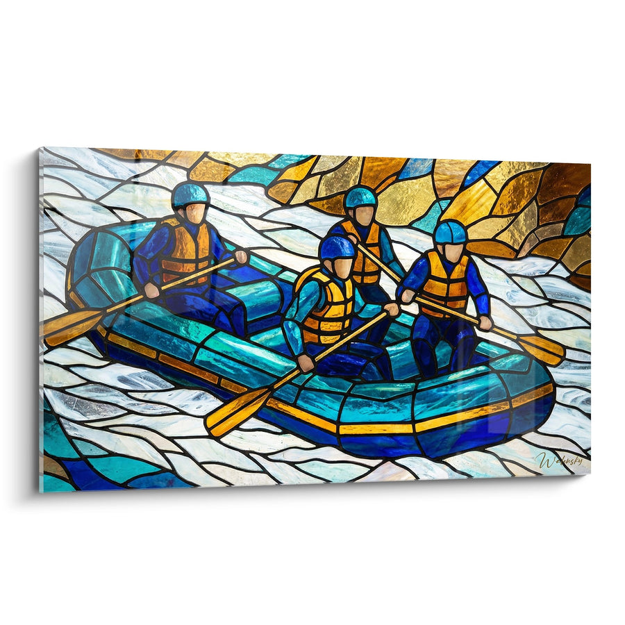 Tableau Rafting Vitrail - Aventure en Eaux Vives - Edition Rafting