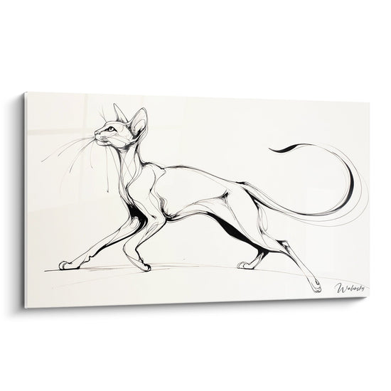 Schilderij Kat in Beweging - Feline Elegantie - Serengeti Kat Editie