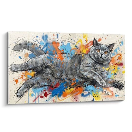 Artistic British Shorthair Cat Painting - Color Explosion - British Shorthair Cat Edition