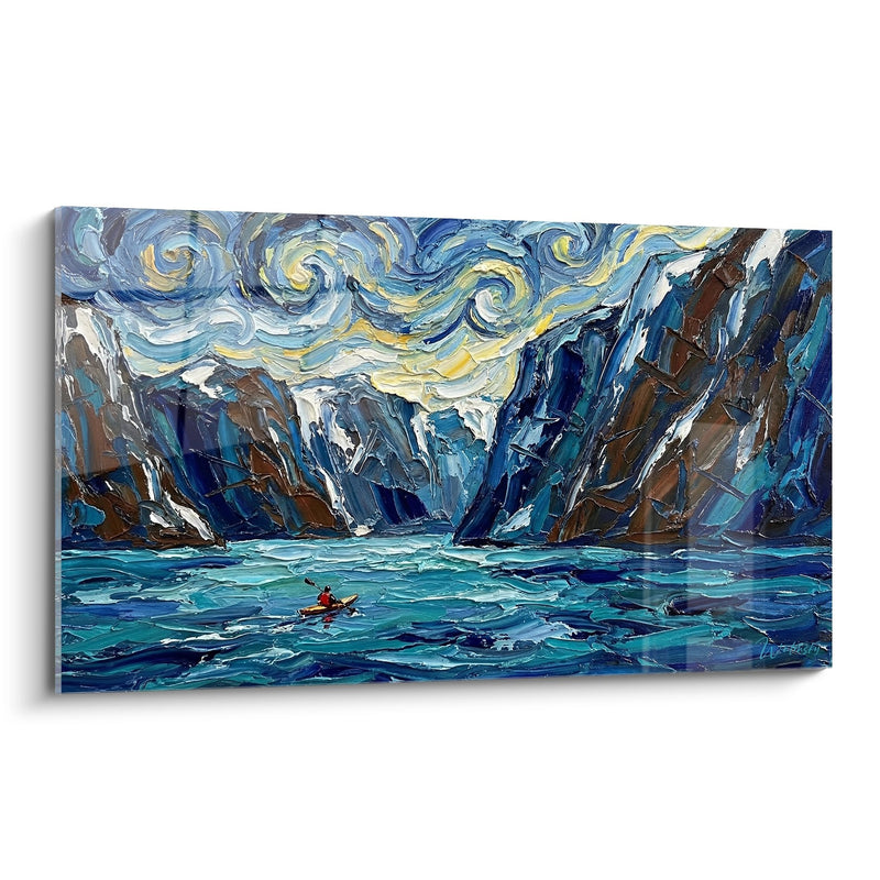 Kayak Nordic Fjords Painting - Polar Adventure - Kayak Edition