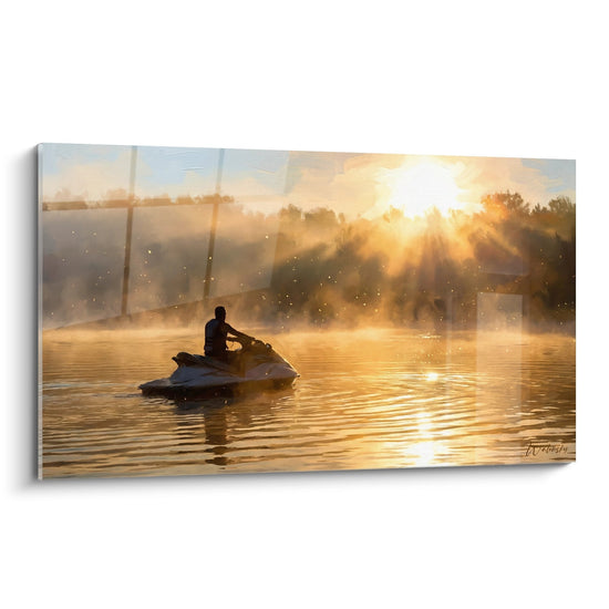 Cuadro Jetski al Atardecer - Serenidad Dorada - Edición Jetski