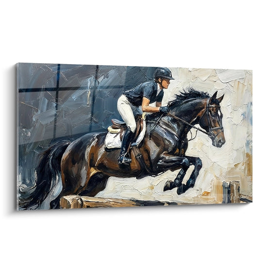 Equestrian Jumping Painting - Elegance in Motion - Equitation Edition