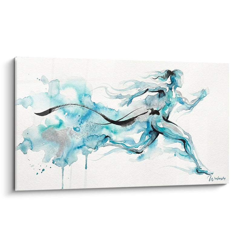 Watercolor Runner Art - Runner's Momentum - Running Edition