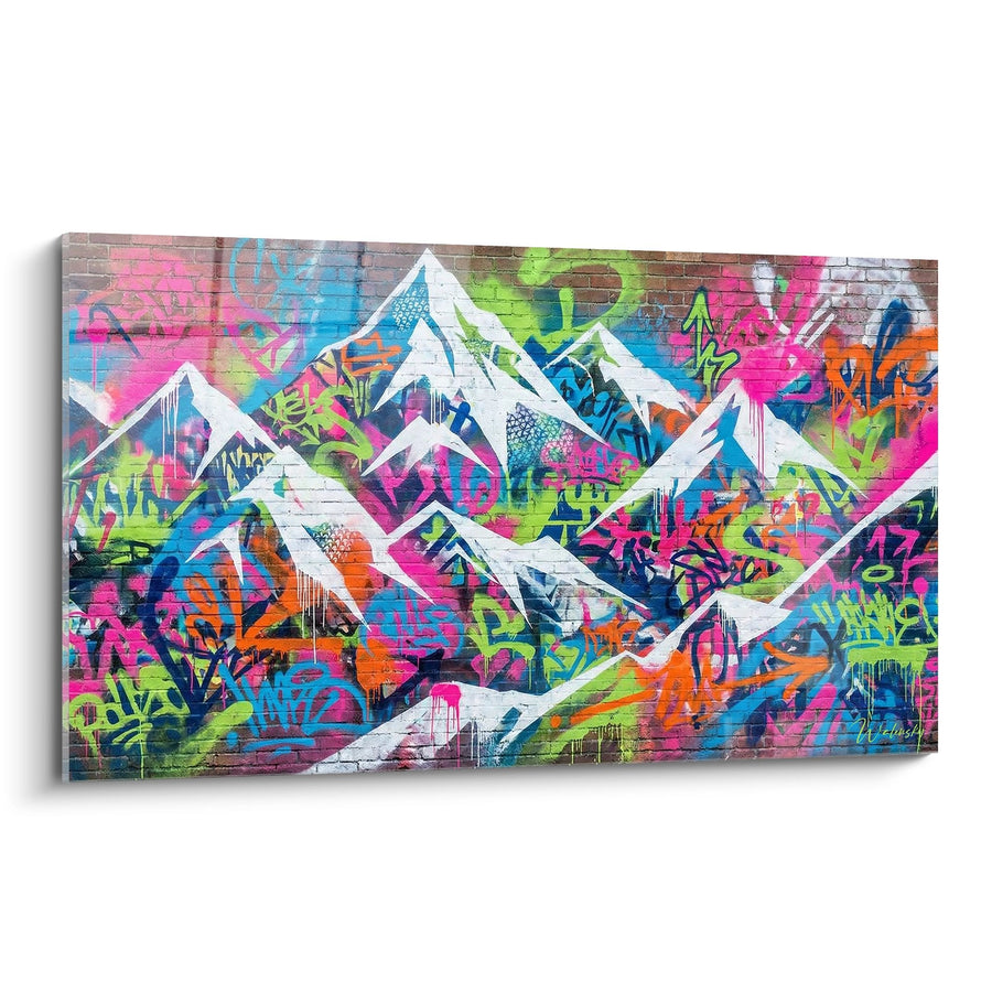 Tableau Street Art Montagnes - Graffiti Alpes Urbain - Edition Les Alpes