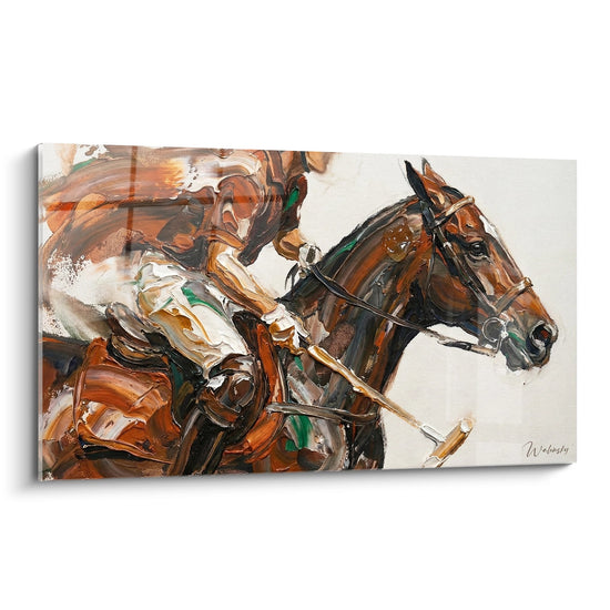 Cuadro Jinete de Polo en Acción - Brillo Ecuestre - Edición Polo