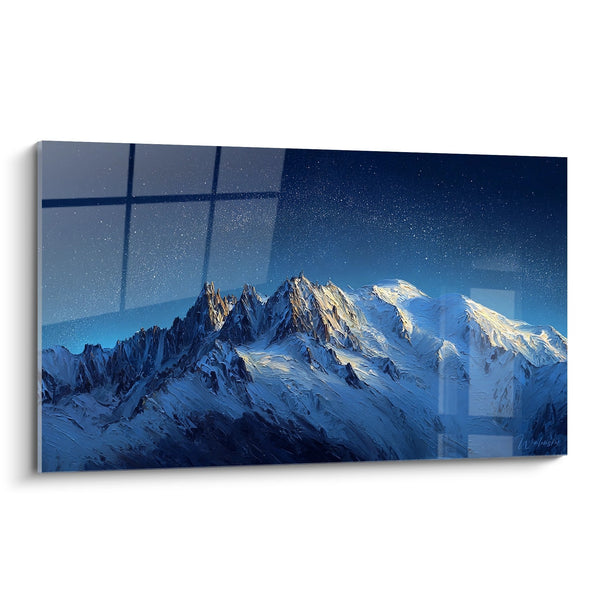 Schilderij Mont Blanc Sterrenhemel - Nachtelijke Majesteit - Editie Le Mont Blanc